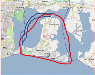 round hayling race outline map